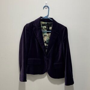Apostrophe Women's Deep Purple Velvet Blazer